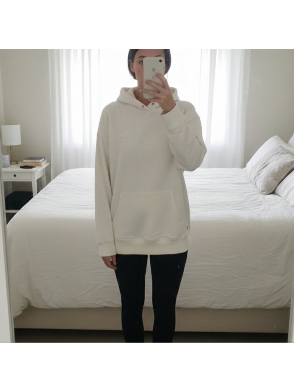 Roots Cream Cloud Fleece Hoodie Sweatshirt Beaver Logo Cabincore Small Medium